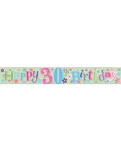 Banner Age 30 Pink & Teal Birthday 2.5m Foil Simon Elvin