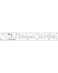 Single Banner Silver Diamond Wedding 2.5m Foil Simon Elvin