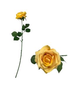 Flocked Velvet Tea Rose Yellow
