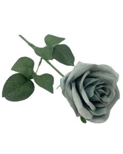 9cm Flocked Velvet Tea Rose With Stem Grey Weddings & Flowercraft