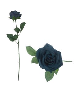 Flocked Velvet Tea Rose Navy