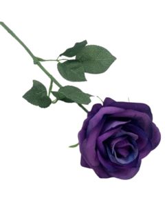 9cm Flocked Velvet Tea Rose With Stem Purple Weddings & Flowercraft