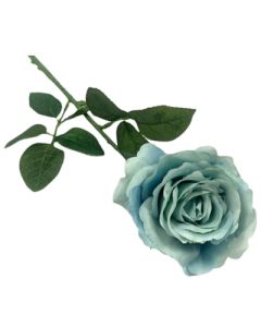 10cm Single Stem Silk Blooming Rose Antique Blue Weddings & Flowercraft