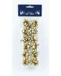 12 Mini Foil Gold Bows