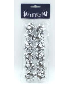 12 Foil Silver Mini bows