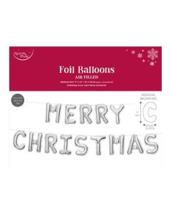 14" Merry Christmas Silver Letter Foils Eurowrap