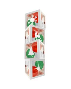 White Christmas Balloon Boxes 1Pk Of 4 Eurowrap