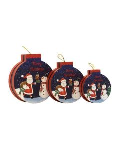 3pc Nested Santa & Snowman Bauble Boxes