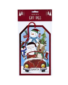 Large Santa Fun Gift Tags 1Pk Partisan