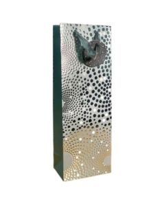 Silver Spotty Bottle Gift Bag With Silver Foil Effect Pk6 (Tulip)