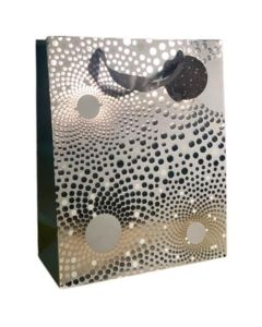 Silver Spotty Extra Large Gift Bag With Silver Foil Effect Pk6 (Tulip)