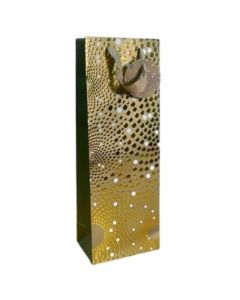 Gold Spotty Bottle Gift Bag With Gold Foil Effect Pk6 (Tulip)