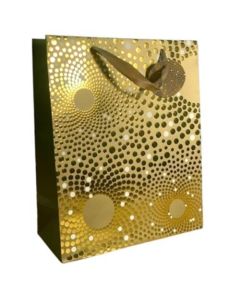 Gold Spotty Extra Large Gift Bag With Gold Foil Effect Pk6 (Tulip)