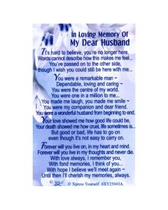 Wallet In Loving Memory Husband C25 Pk6 Xpress Yourself