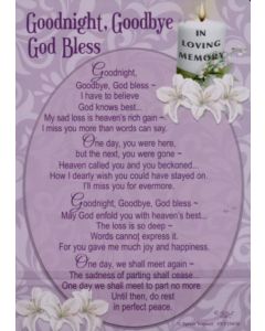 Goodnight Goodbye God Bless Grave Card Xpress Yourself