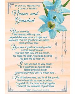 Grave Card In Loving Memory Nanna & Gdad Pk6 Xpress Yourself