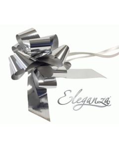 50mm Eleganza Pull Bow Metallic Silver 20pk