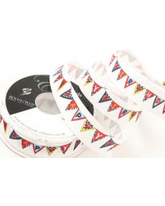 25mm Birthday Bunting Ribbon On 25M Reel