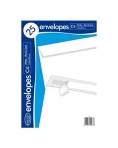 25 C4 White peel & seal Envelopes