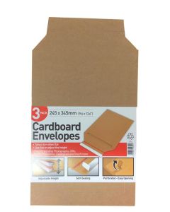 3 Cardboard Envelopes 245 x 345 mm