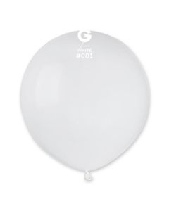19" Pk25 Latex Balloons White #001 - G19.001.25
