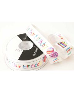 25mm It’S Your Birthday Ribbon On 20M Reel
