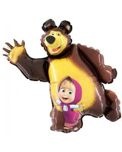 14" Masha & Bear Mini Shape Air-Fill Foil Balloon Unpackaged Grabo