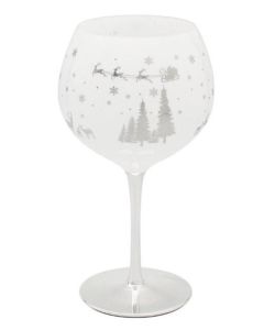 Xmas Woodland Silver Gin Glass