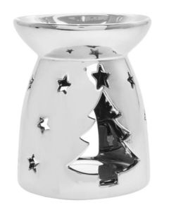 Xmas Tree Silver Wax / Oil Warmer