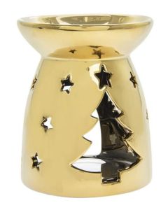 Xmas Tree Wax/Oil Warmer Gold