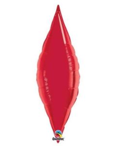 13" Ruby Red Taper Foil Balloon Unpackaged Qualatex