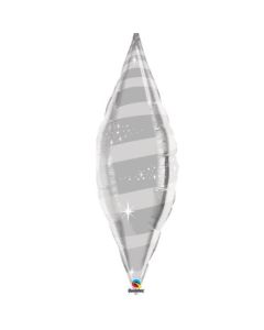 36" Silver Swirl Taper Unpackaged Foil Balloon Qualatex