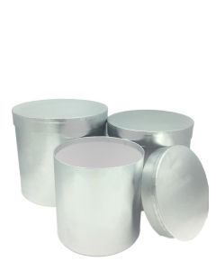 Silver Foil Hat Boxes Set Of 3