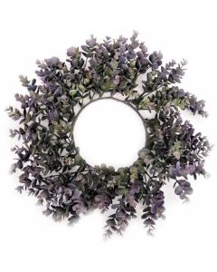 40cm Eucalyptus Wreath Green/Purple