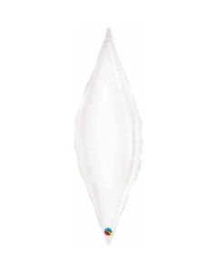 13" White Taper Unpackaged Foil Balloon Qualatex