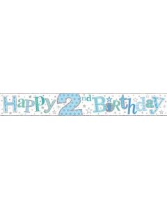 Single Banner Age 2 Multi Coloured 2.5m Foil Simon Elvin