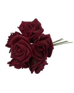 5.5CM FOAM ROSE BUNCHES BURGUNDY - WFCF1BURG/1