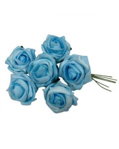 Foam Rose Bunch Light Blue