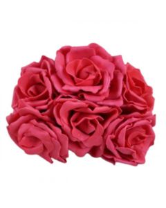 9cm Colourfast Curly Foam Roses Coral