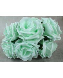 Curly Foam Roses Mint 9cm