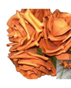 9cm Orange Curly Foam Roses