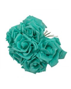 Colourfast Curly Foam Roses Tiffany Blue