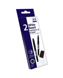 2 WHITE BOARD MARKERS & ERASER - WHHO