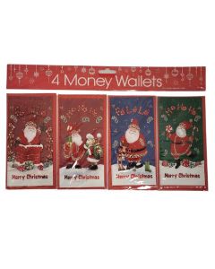 4 Money Wallets Xmas Santa