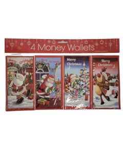 4 Money Wallets Xmas Juv